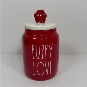 Rae Dunn PUPPY LOVE Red Baby Canister